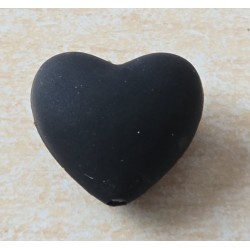 Silikon Herz Perle schwarz