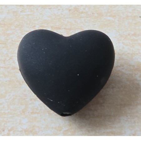 Silikon Herz Perle schwarz
