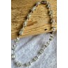 Kette mit Würfel-Perlen weiss-transparent