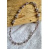 Kette mit Würfel-Perlen lila-transparent