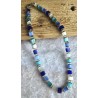 Kette mit Würfel-Perlen blautöne