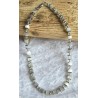 Kette mit Würfel-Perlen weiss-grau