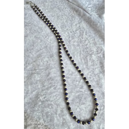 Kette Brillenhalter blau/violette/silber