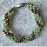 Gefädeltes Armband mint/braun
