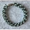 Gefädeltes Armband petrol/mint