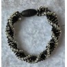Gefädeltes Armband schwarz/silber