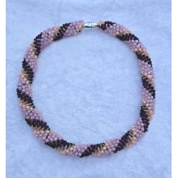 Gefädelte Halskette rosa/violette
