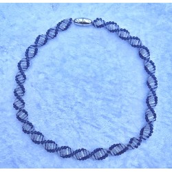 Gefädelte Halskette blau/transparent