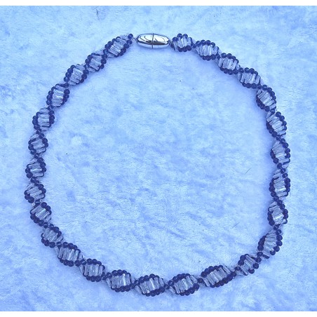 Gefädelte Halskette blau/transparent