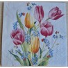 Serviette Blume pink/gelb