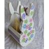 Holz Kistchen Kaninchen gross weiss/bunt