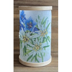 Teelicht rund Edelweiss/Enzian