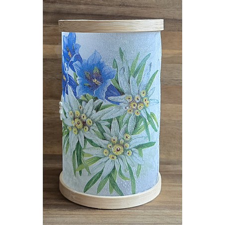 Teelicht rund Edelweiss/Enzian