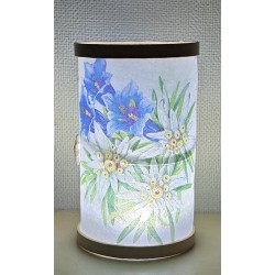 Teelicht rund Edelweiss/Enzian