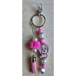Schlüsselanhänger Hund rosa