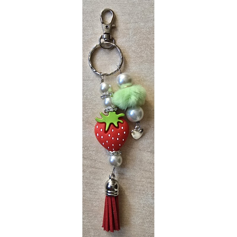 Schlüsselanhänger Erdebeere/mint