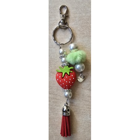 Schlüsselanhänger Erdebeere/mint
