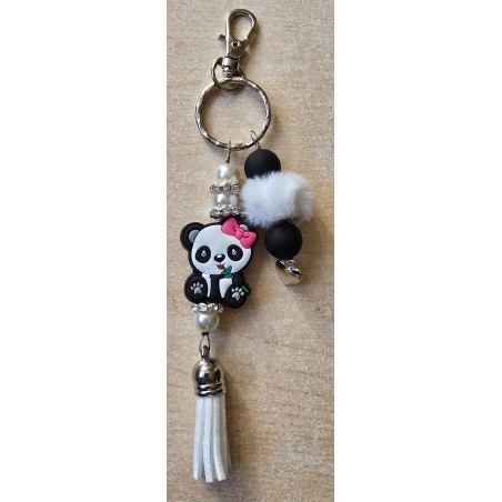 Schlüsselanhänger Panda/pink