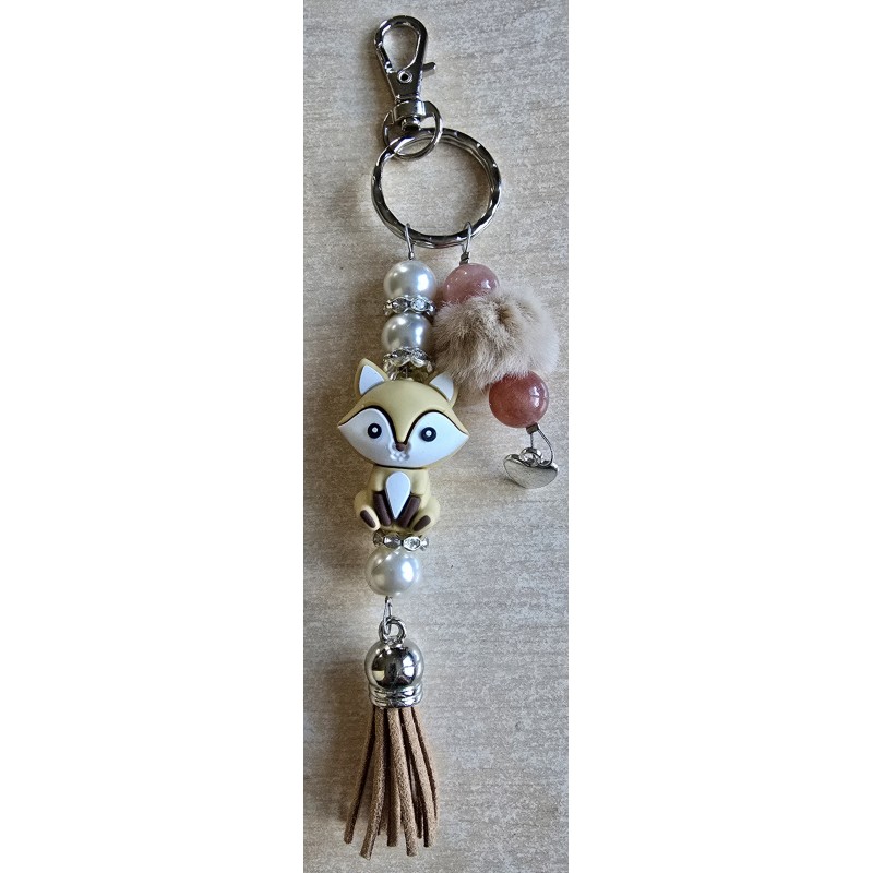 Schlüsselanhänger Fuchs/beige