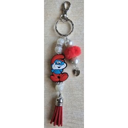 Schlüsselanhänger Schlumpf/rot/weiss