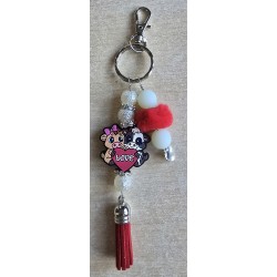 Schlüsselanhänger Zwei Kühe Love/rot/weiss