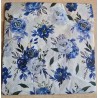 Serviette Blumen blau/hellblau