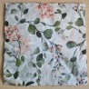 Serviette Blätter grün/Blumen rosa