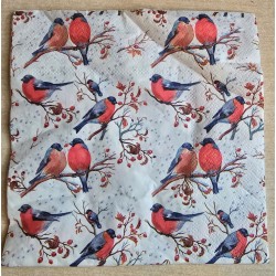 Serviette Vögel rot/coralle