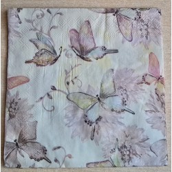 Serviette Schmetterlinge pastell