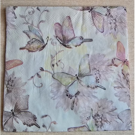 Serviette Schmetterlinge pastell