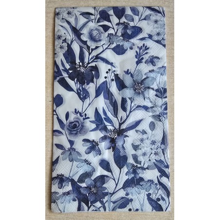Serviette Blumen blau