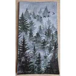 Serviette Wald/Vögel