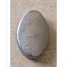 Metall Perle silberfarbig flach/oval