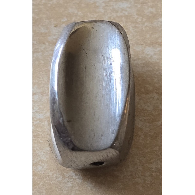 Metall Perle silberfarbig oval/vier Ecken