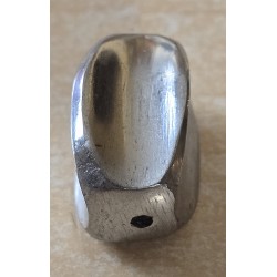 Metall Perle silberfarbig oval/vier Ecken