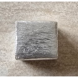 Metall Perle silberfarbig viereckig