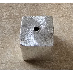 Metall Perle silberfarbig viereckig