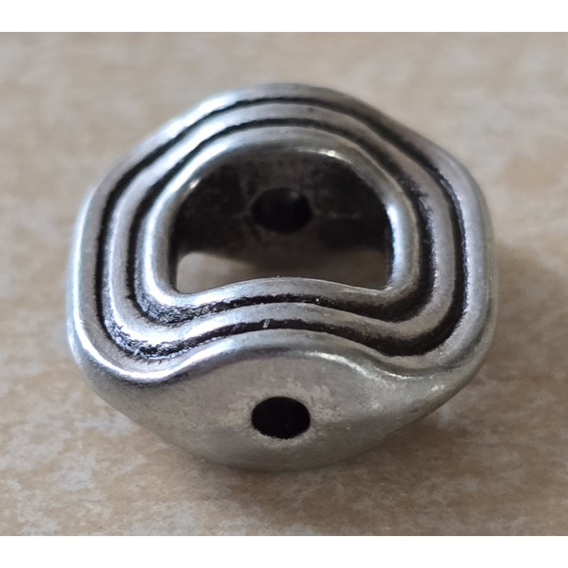 Metall Perle silberfarbig rechteckig/gewölbt