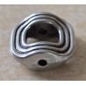 Metall Perle silberfarbig rechteckig/gewölbt