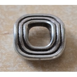 Metall Perle silberfarbig rechteckig/gewölbt