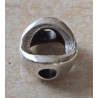 Metall Perle silberfarbig rund/gewölbt