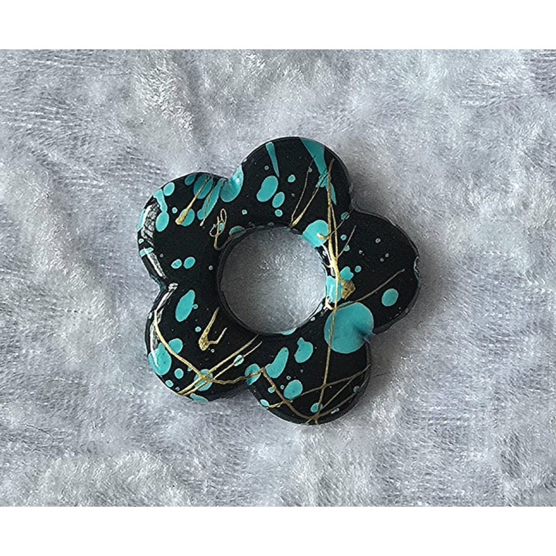 Kunststoff Perle Blume türkis