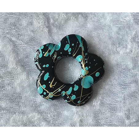 Kunststoff Perle Blume türkis