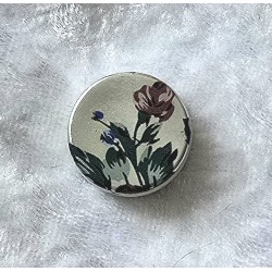 Kunststoff Perle silberfarbig rund-flach magenta/grün