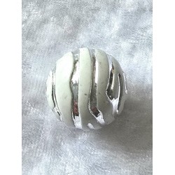 Kunststoff Perle weiss/silber