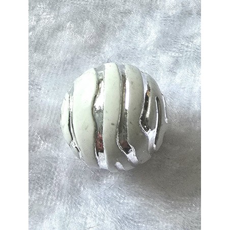 Kunststoff Perle weiss/silber