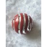 Kunststoff Perle rot/silber