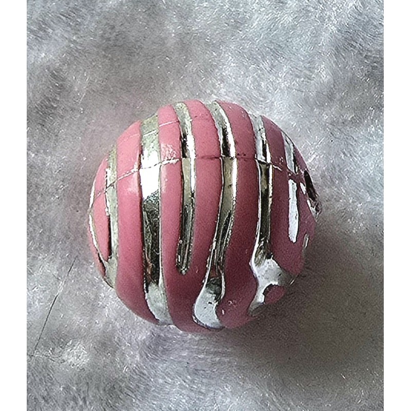 Kunststoff Perle rosa/silber