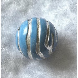 Kunststoff Perle hellblau/silber