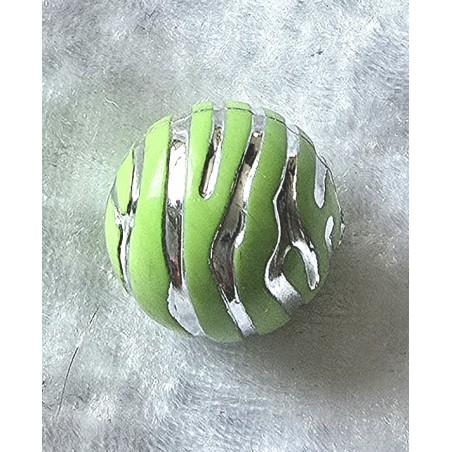 Kunststoff Perle hellgrün/silber